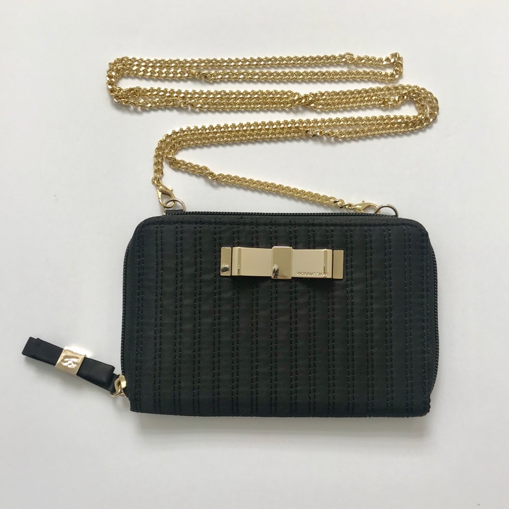 Victoria’s Secret Black Bow Phone Wallet Crossbody